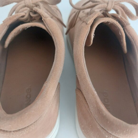 VINCE Sneakers Tan Size 8 Suede Lowtop Minimalist Lace Up White Sole BELFORD EUC - Picture 7 of 13